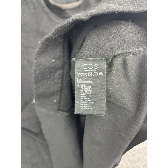 COS Wool Blend Dress Women's Medium Black Pockets Long Sleeve Shift  A-Line - Picture 7 of 8